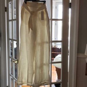 Veronica Beard White Linen Pants